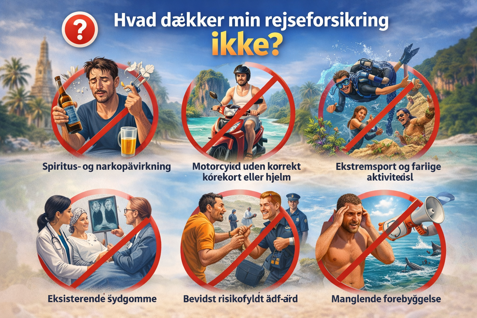 Hvad rejseforsikring typisk ikke dækker i Thailand