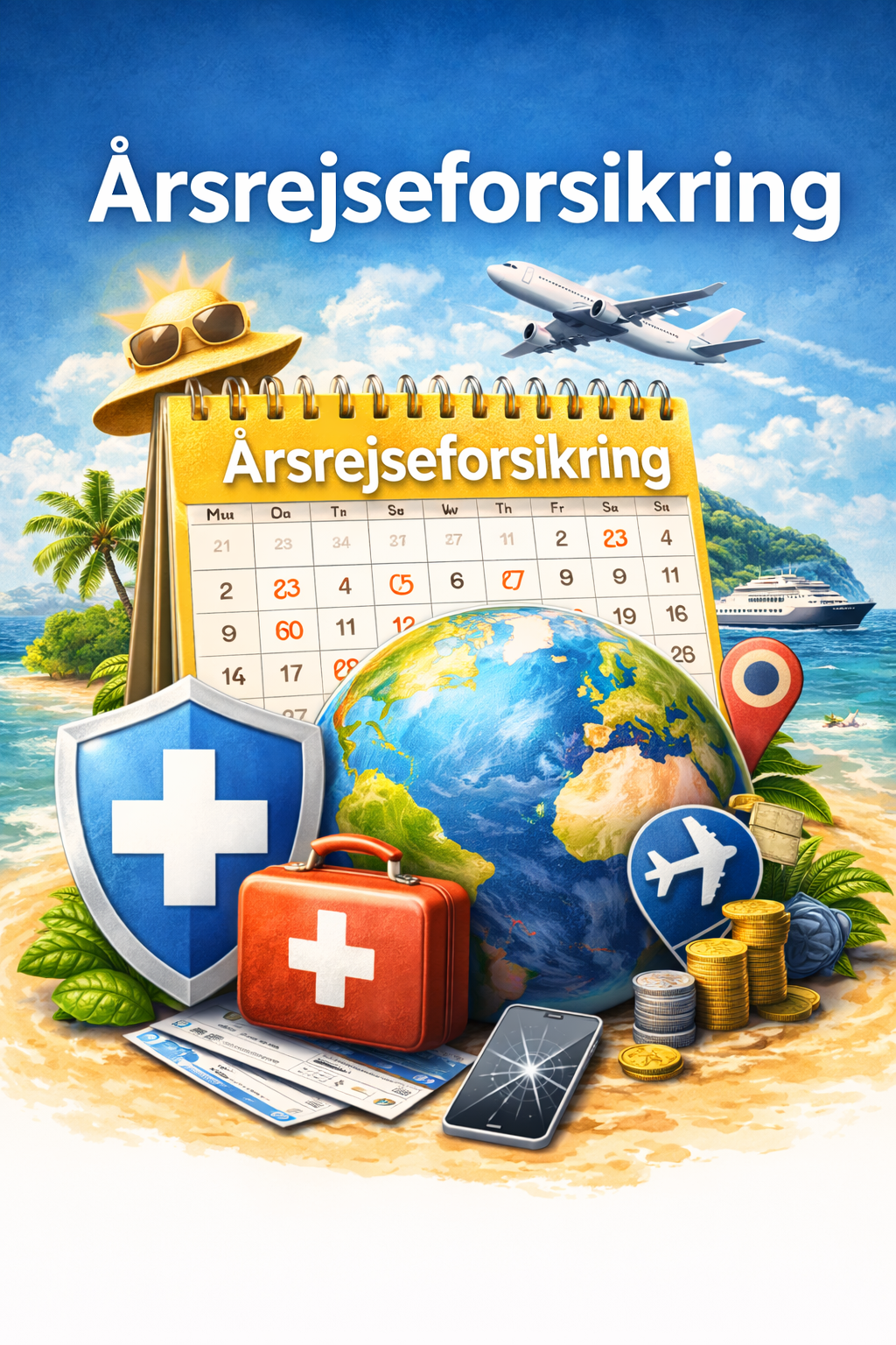 Illustration af årsrejseforsikring