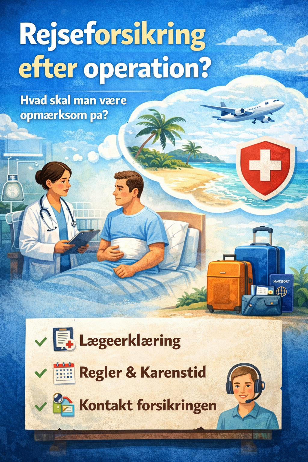 Tidslinje for rejseforsikring dækning før og efter operation