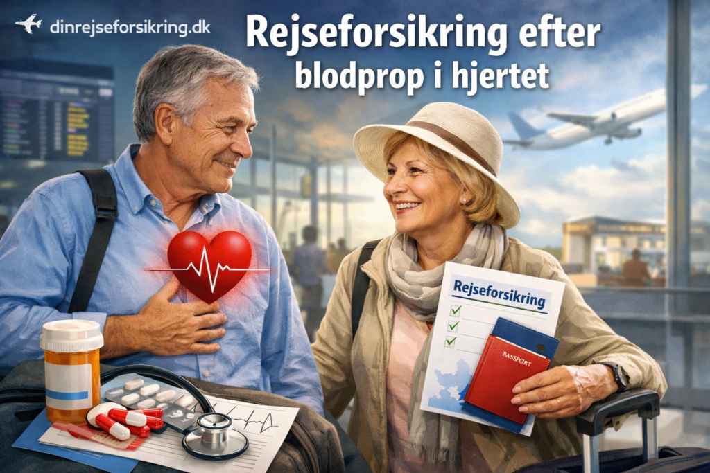 rejseforsikring efter blodprop i hjertet